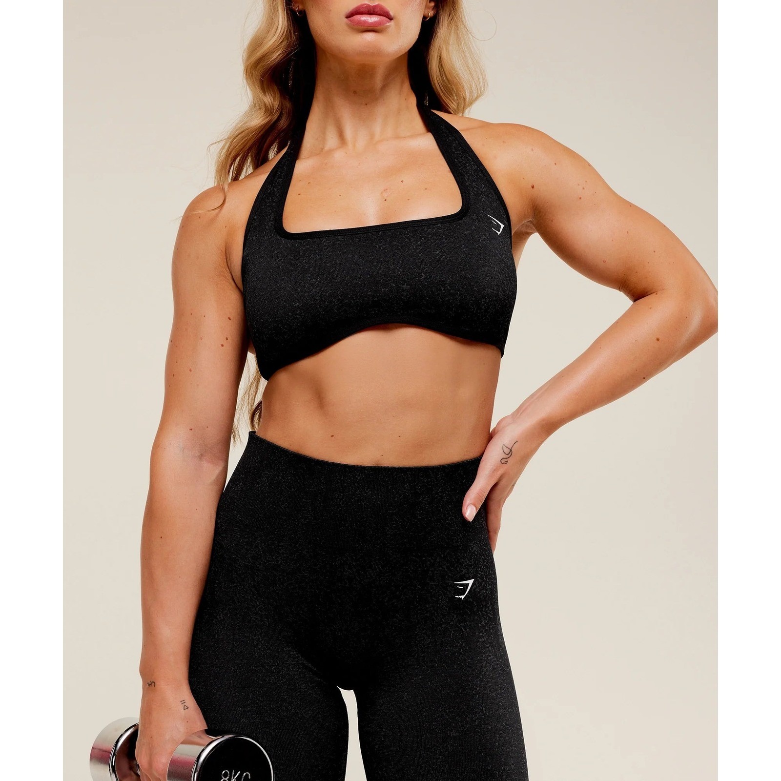 Gymshark Adapt Fleck X Whitney Halterneck Sports Size Xl Black Women's
